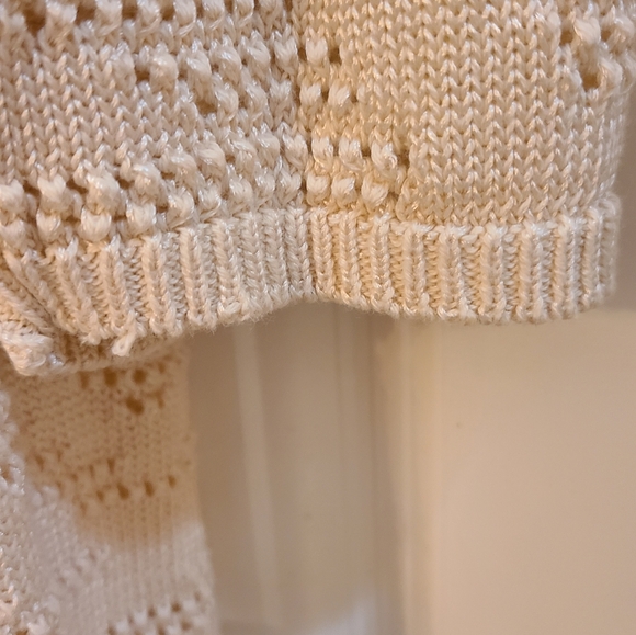 JM Collection Cream Open Front Cardigan - Picture 3 of 6